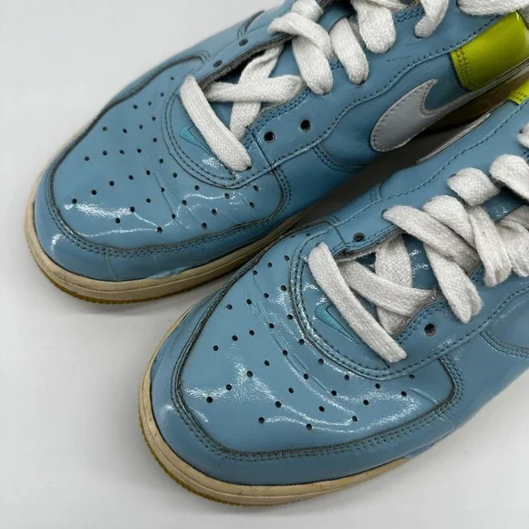 Vintage Nike Air Force 1 Low Pixie Shoes Mens Size 10.5 Blue Lime 312945-412